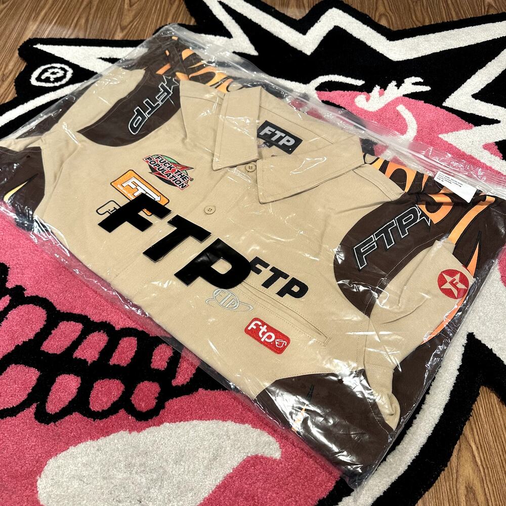 FTP Raceway Button Up Shirt (Tan) – Size XL – As Pictured - Picture 4 of 9